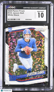2025 Panini Prizm Jaxson Dart White Disco Rookie #332 CGC 10 New York Giants