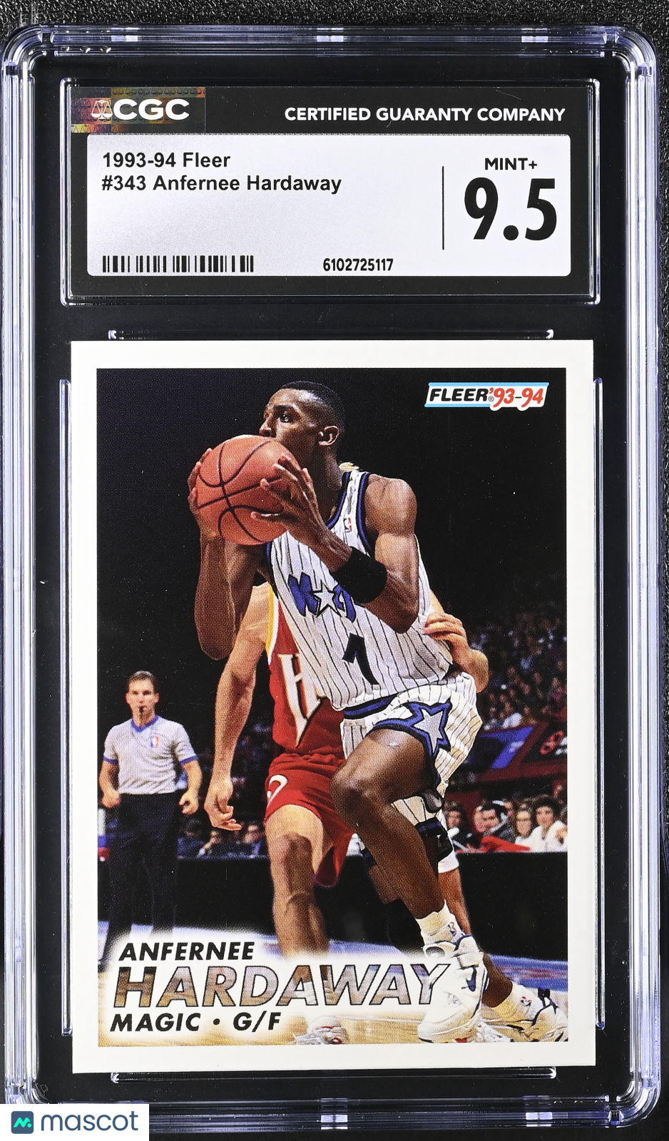 1993-94 Fleer Anfernee Hardaway Rookie #343 CGC 9.5 Orlando Magic