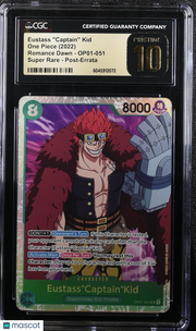 One Piece Romance Dawn Eustass Captain Kid Post-Errata CGC 10 OP01-051 Pristine