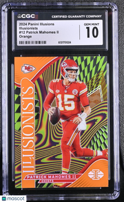 2024 Panini Illusions Patrick Mahomes II Orange Illusionists #12 CGC 10 Chiefs