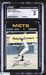 1971 Topps Nolan Ryan #513 CGC 3 New York Mets