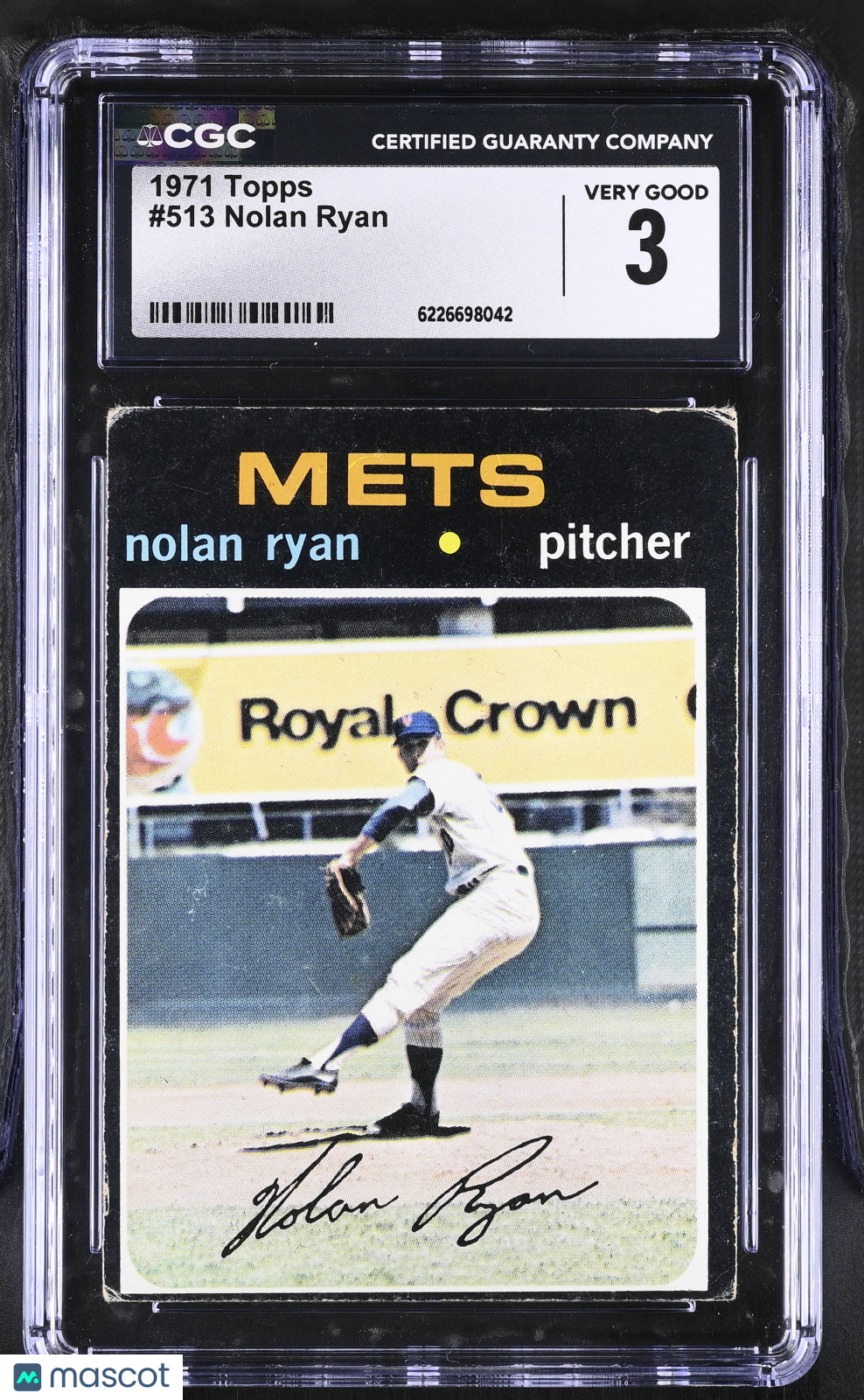 1971 Topps Nolan Ryan #513 CGC 3 New York Mets