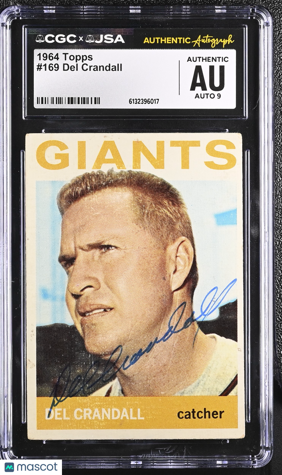 1964 Topps Del Crandall Auto Autograph #169 CGC Authentic JSA Houston Astros