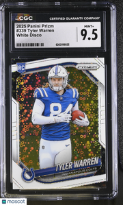 2025 Panini Prizm Tyler Warren White Disco Rookie #339 CGC 9.5 Colts