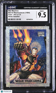1994 Fleer Marvel Masterpieces War Machine #10 of 10 Silver Holofoil CGC 9.5