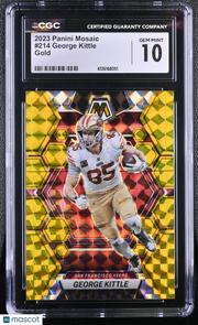 2023 Panini Mosaic George Kittle Gold /10 #214 CGC 10 San Francisco 49ers