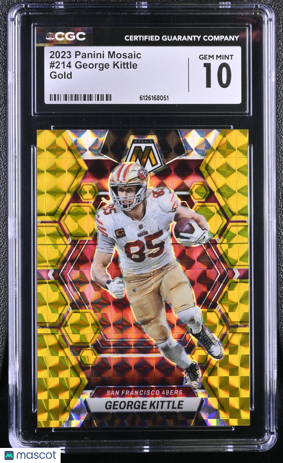 2023 Panini Mosaic George Kittle Gold /10 #214 CGC 10 San Francisco 49ers