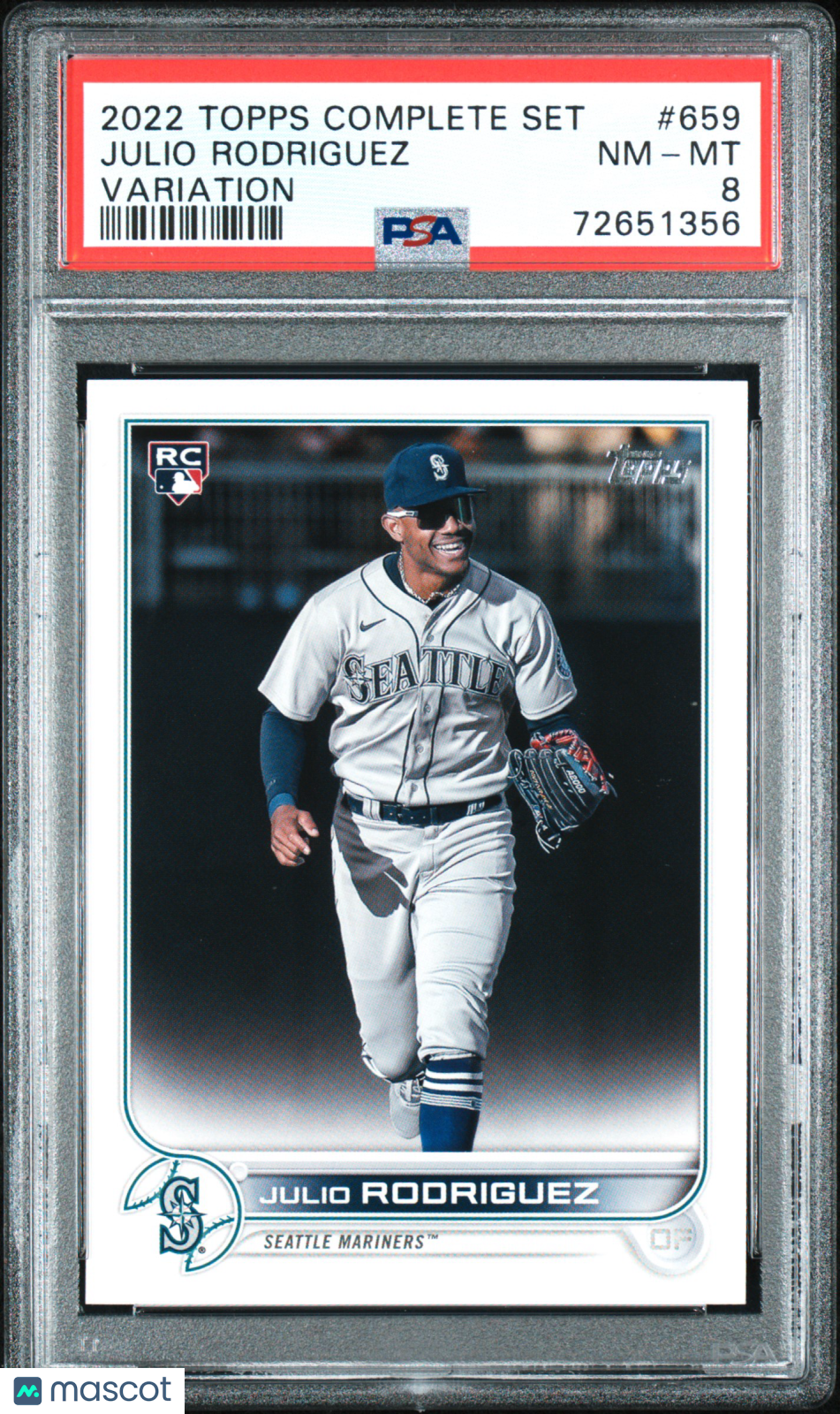 2022 Topps Complete Set Julio Rodriguez Variation #659 PSA 8
