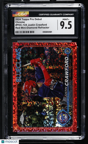 2024 Topps Pro Debut Justin Crawford Red Mini-Diamond RC #PDC-124 CGC 9.5