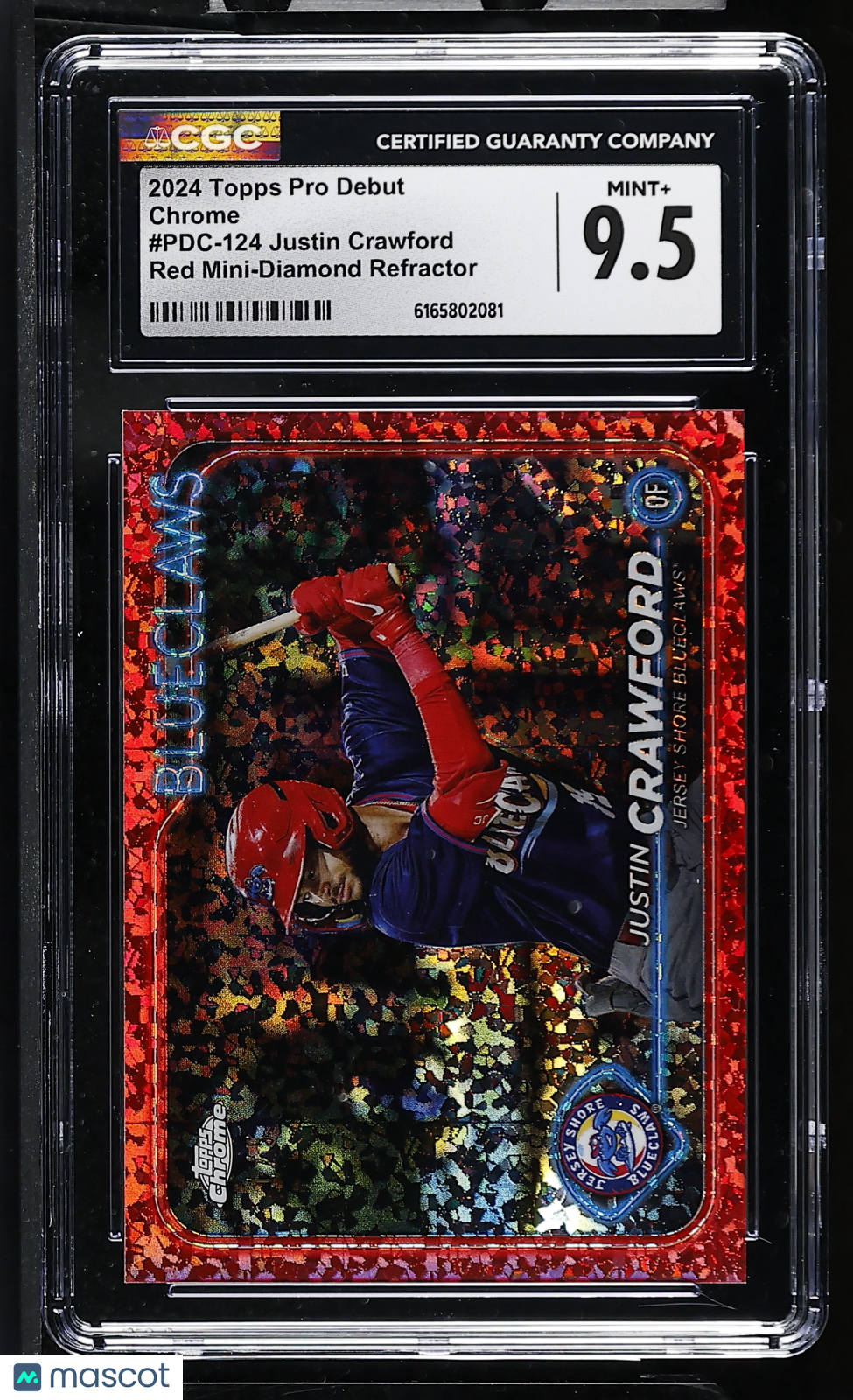 2024 Topps Pro Debut Justin Crawford Red Mini-Diamond RC #PDC-124 CGC 9.5