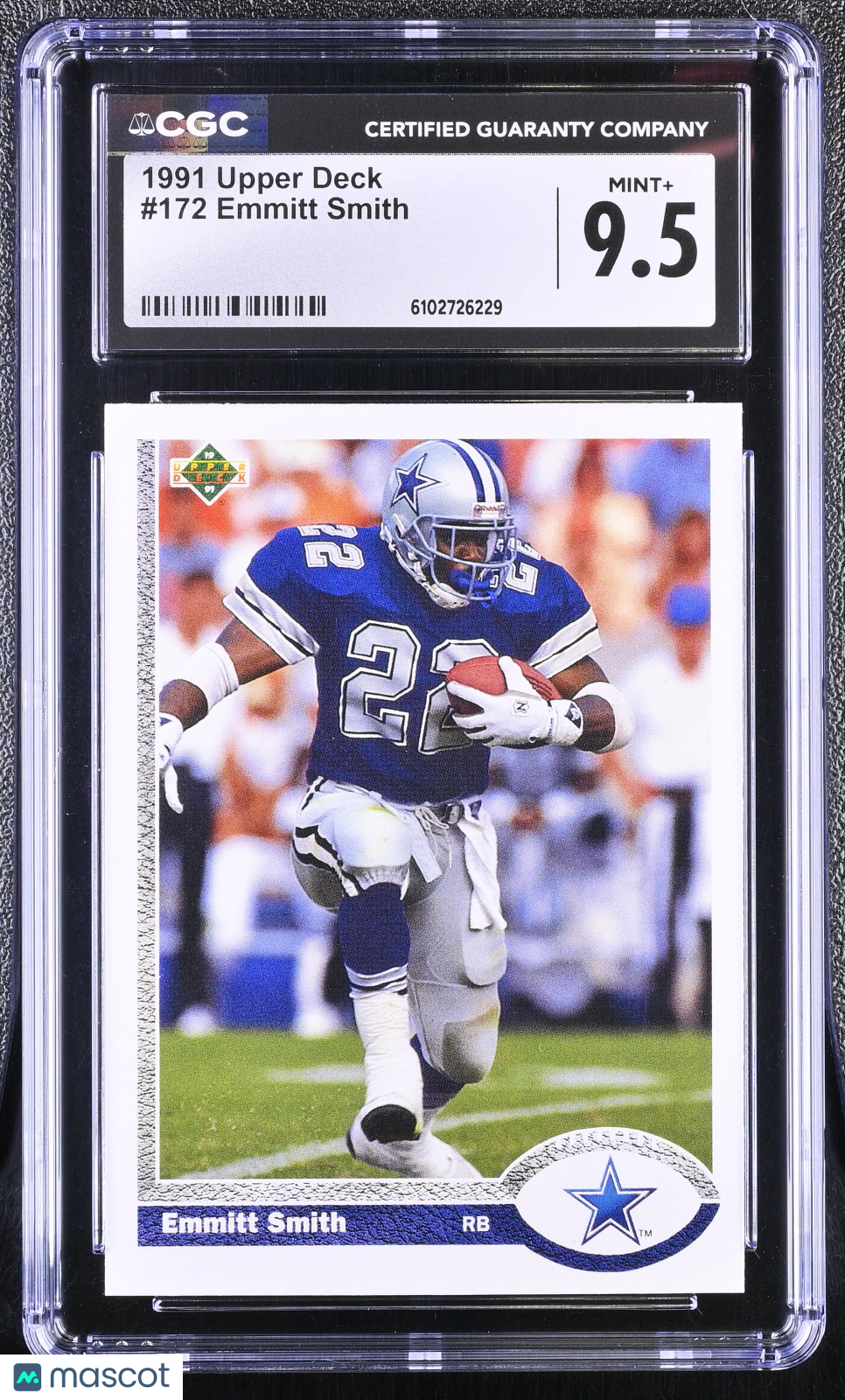 1991 Upper Deck Emmitt Smith #172 CGC 9.5 Dallas Cowboys
