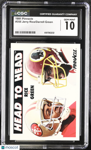 1991 Pinnacle Jerry Rice/Darrell Green #355 CGC 10