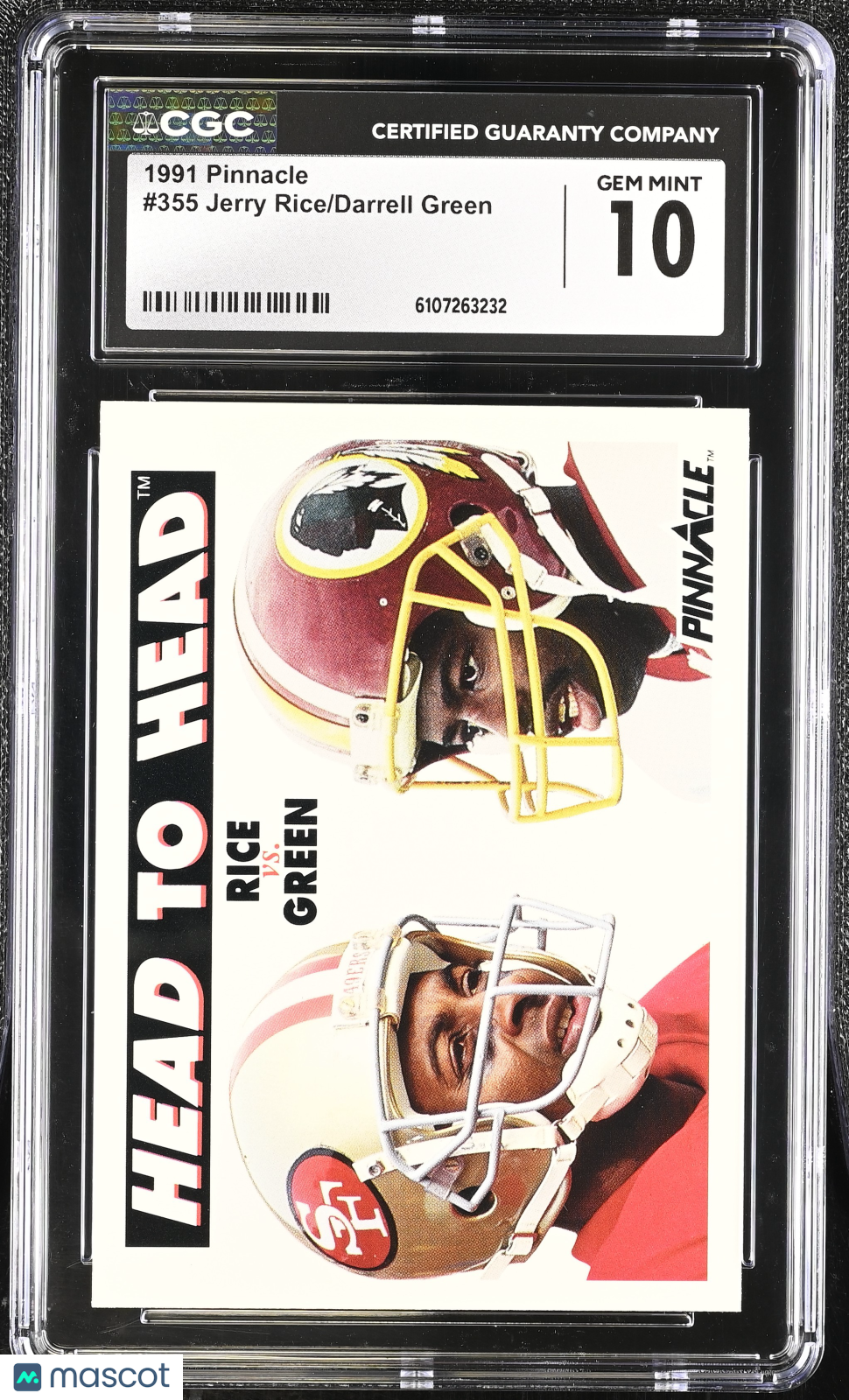 1991 Pinnacle Jerry Rice/Darrell Green #355 CGC 10