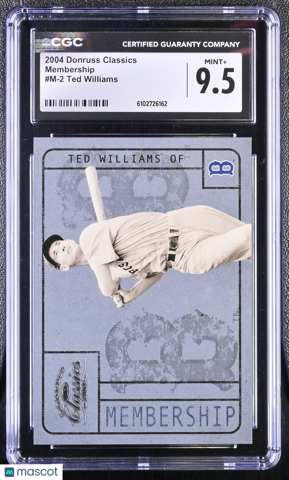 2004 Donruss Classics Ted Williams Membership #M-2 CGC 9.5 Boston Red Sox