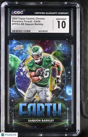 2025 Topps Cosmic Chrome Saquon Barkley Planetary Pursuit Earth CGC 10 Eagles