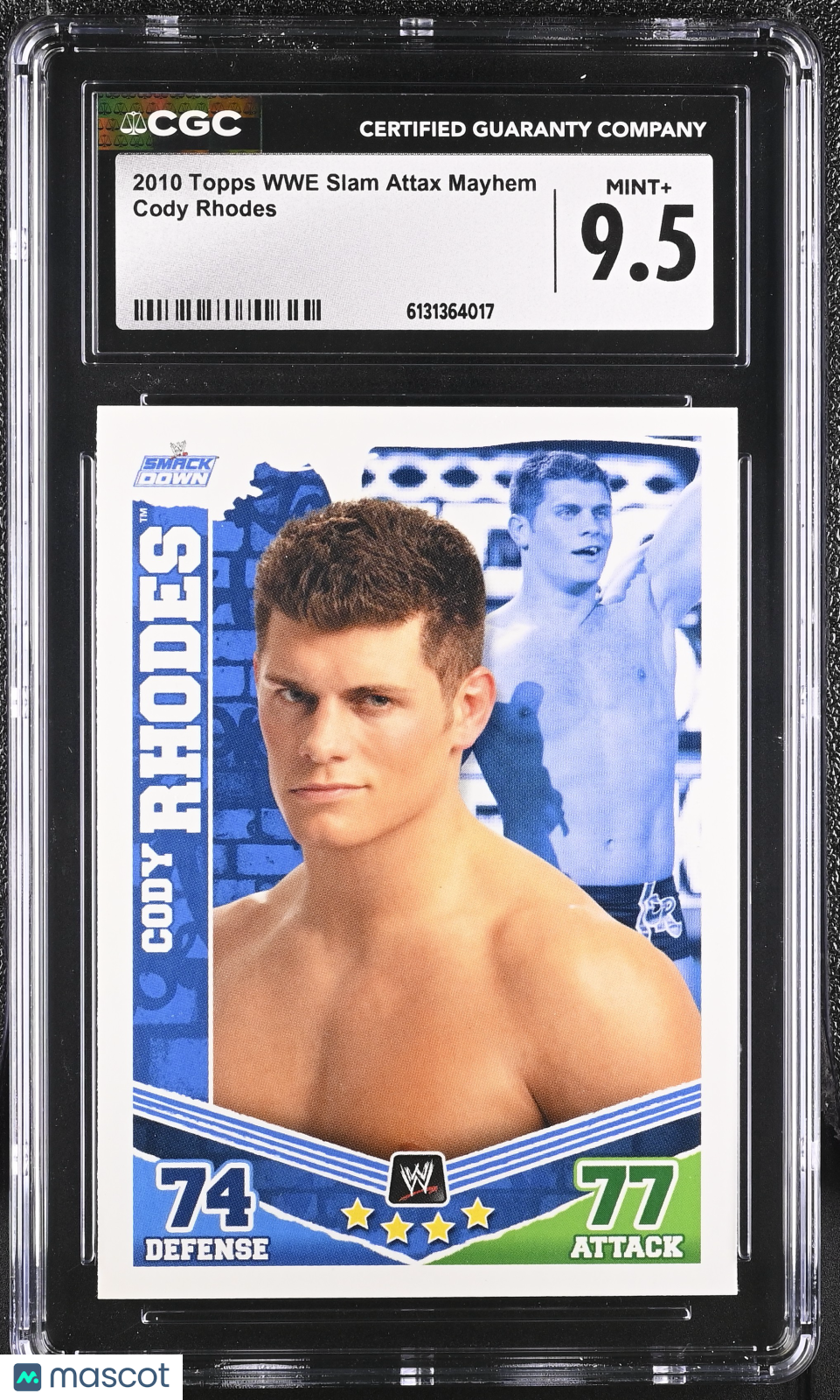 2010 Topps WWE Slam Attax Mayhem Cody Rhodes CGC 9.5