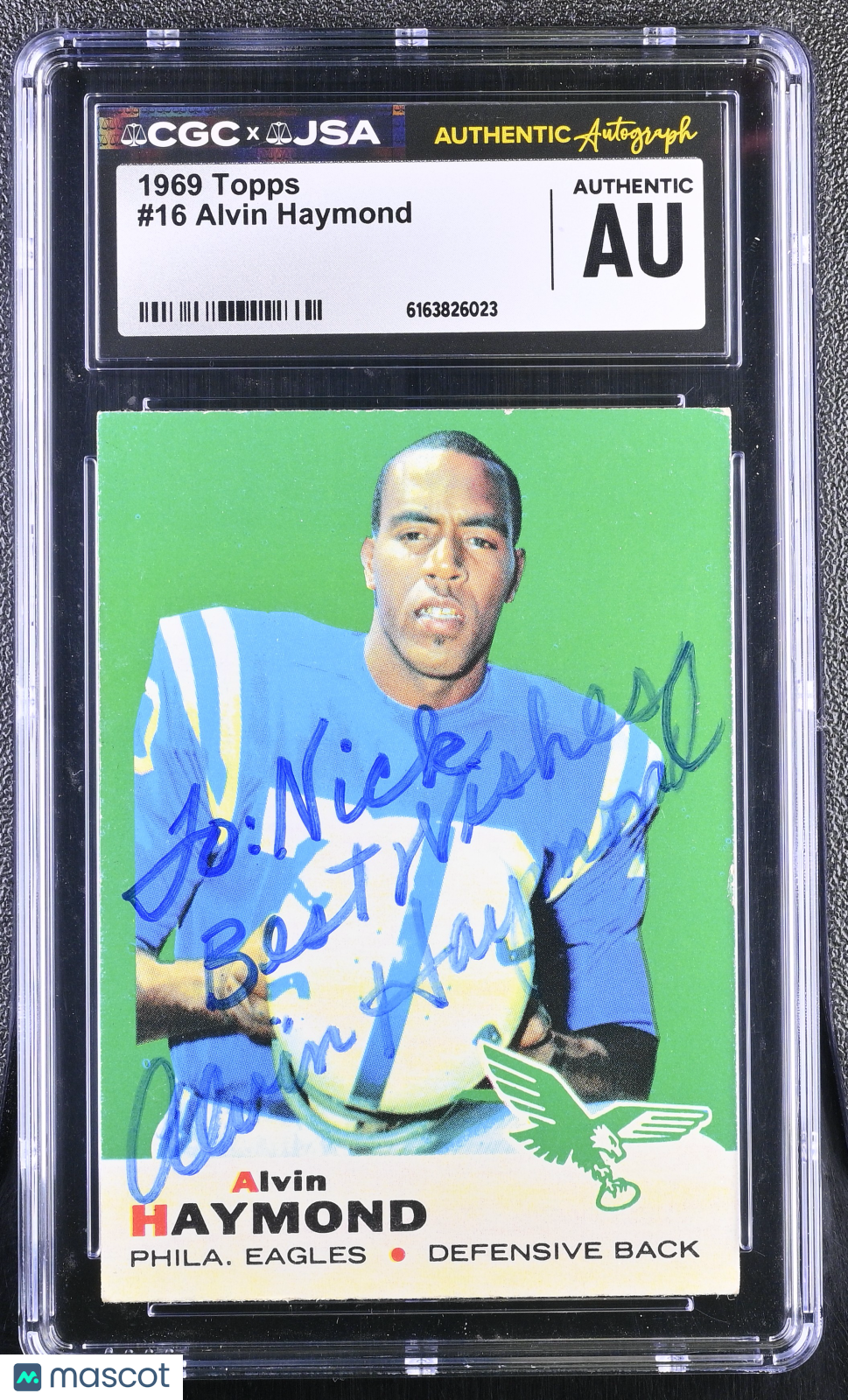 1969 Topps Alvin Haymond Auto Autograph #16 CGC Authentic JSA Eagles