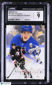 2025-26 Flair Tage Thompson Backcheck Spectrum Variation 1/1 #9 CGC 9 Sabres