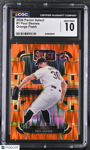2024 Panini Select Paul Skenes Orange Flash Rookie #1 CGC 10 Pittsburgh Pirates