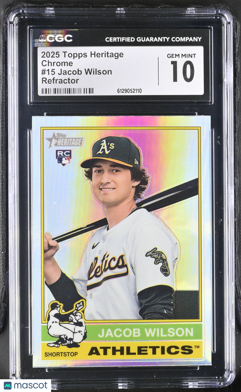 2025 Topps Heritage Jacob Wilson Refractor Rookie Chrome #15 CGC 10 Athletics