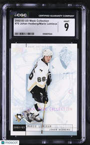 2002-03 UD Mask Collection Johan Hedberg/Mario Lemieux #70 CGC 9 Penguins