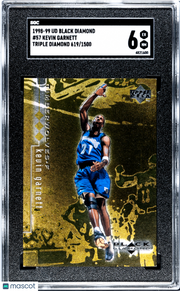 1998 Upper Deck Black Diamond Kevin Garnett #57 Triple 1500 SGC 6