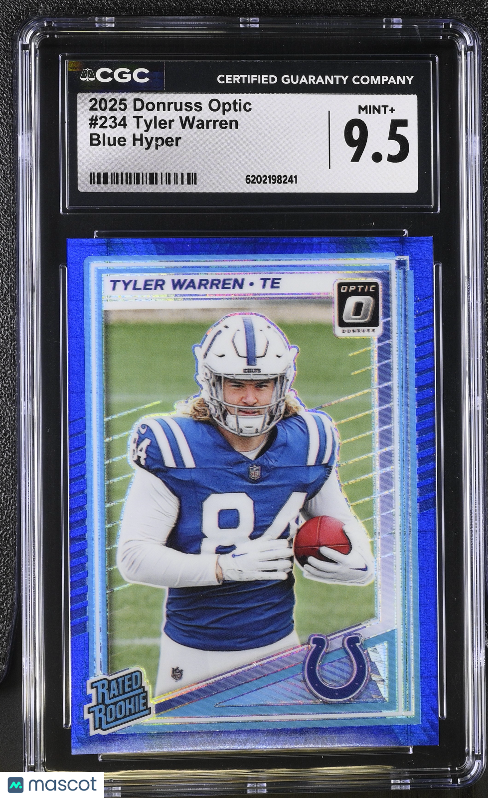 2025 Donruss Optic Tyler Warren Blue Hyper Rookie #234 CGC 9.5 Colts