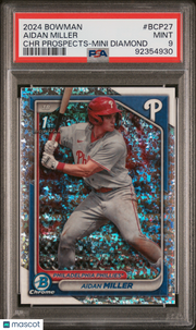 2024 Bowman Chrome Prospects Aidan Miller #BCP27 Mini Dia Ref PSA 9