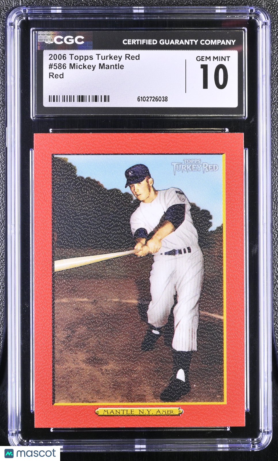 2006 Topps Turkey Red Mickey Mantle Red #586 CGC 10 New York Yankees
