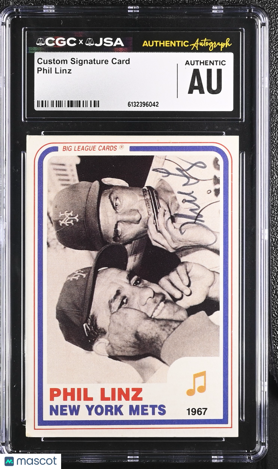 Custom Card Signature Card Phil Linz Auto Autograph CGC Authentic JSA Mets