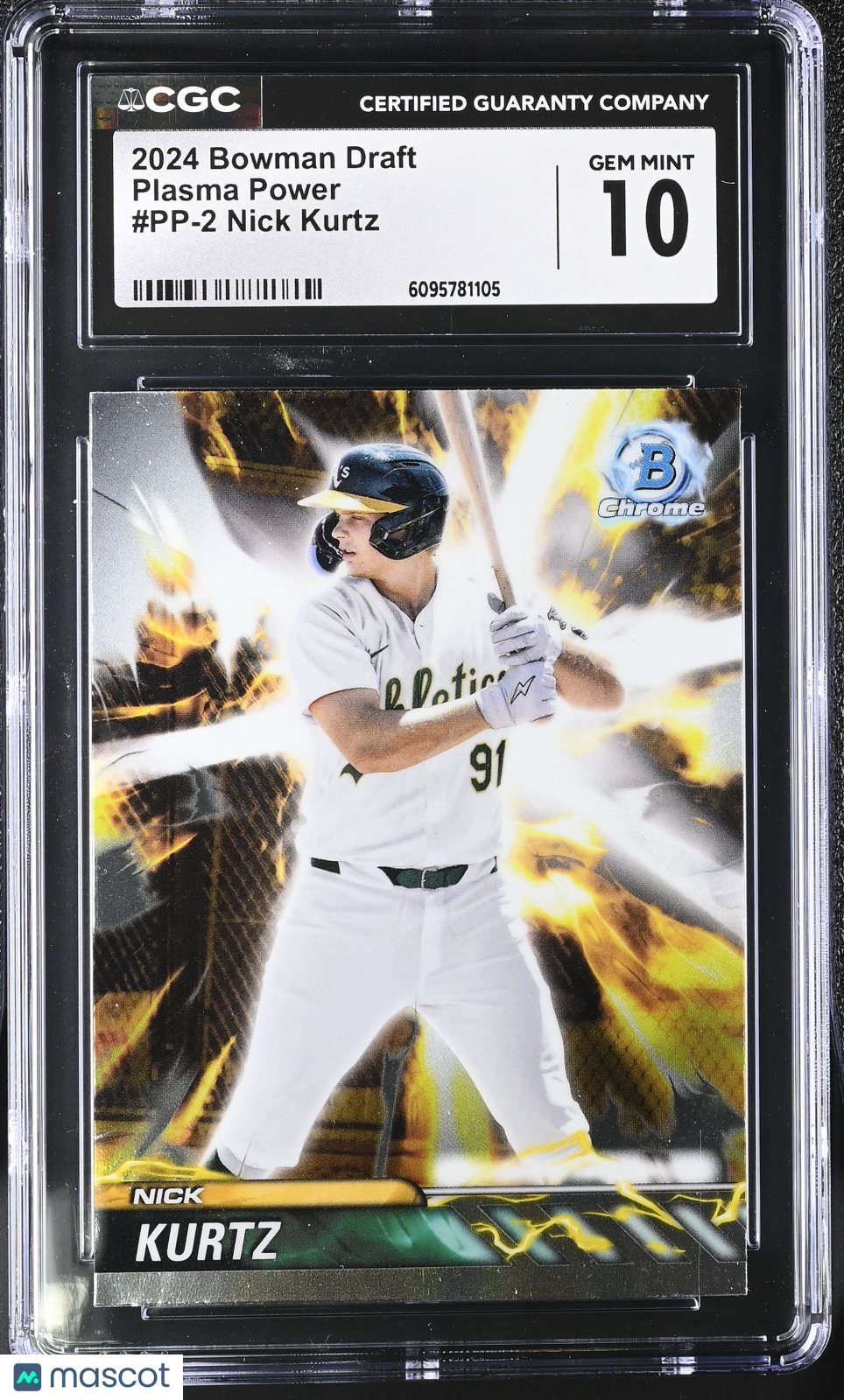 2024 Bowman Draft Nick Kurtz Rookie Plasma Power #PP-2 CGC 10 Oakland Athletics