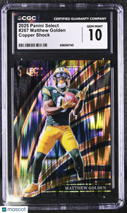 2025 Panini Select Matthew Golden Copper Shock /699 Rookie #267 CGC 10 Packers