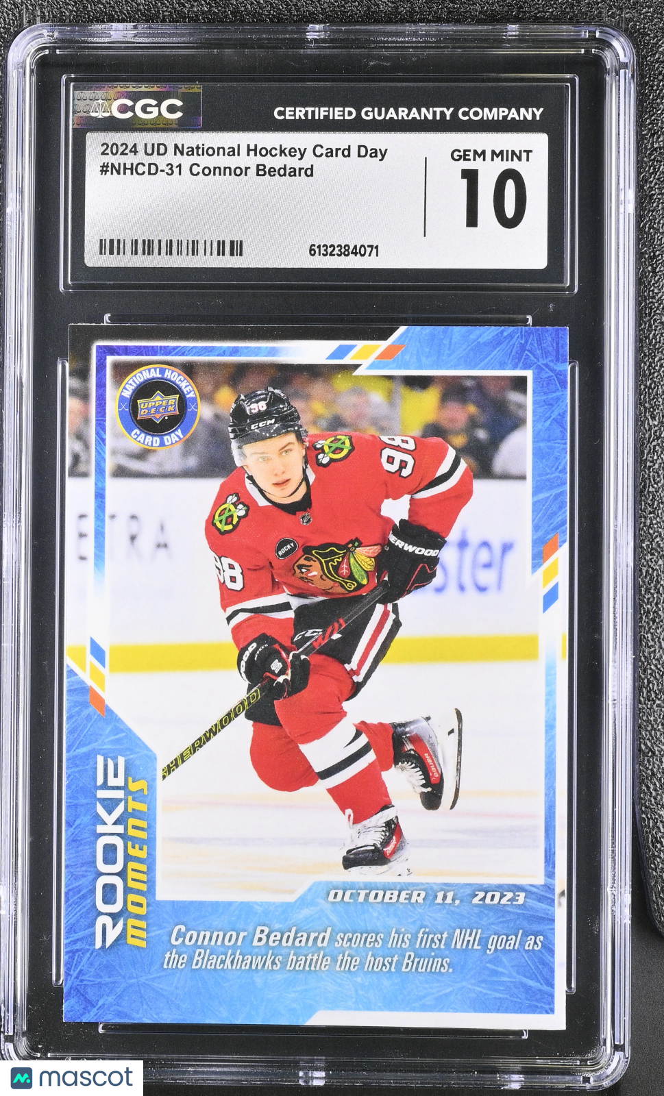 2024 UD Nat'l Hockey Card Day Connor Bedard Rookie #NHCD-31 CGC 10 Blackhawks