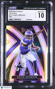 2019 Panini Select Justin Jefferson XRC Rookie #315 CGC 10 Minnesota Vikings