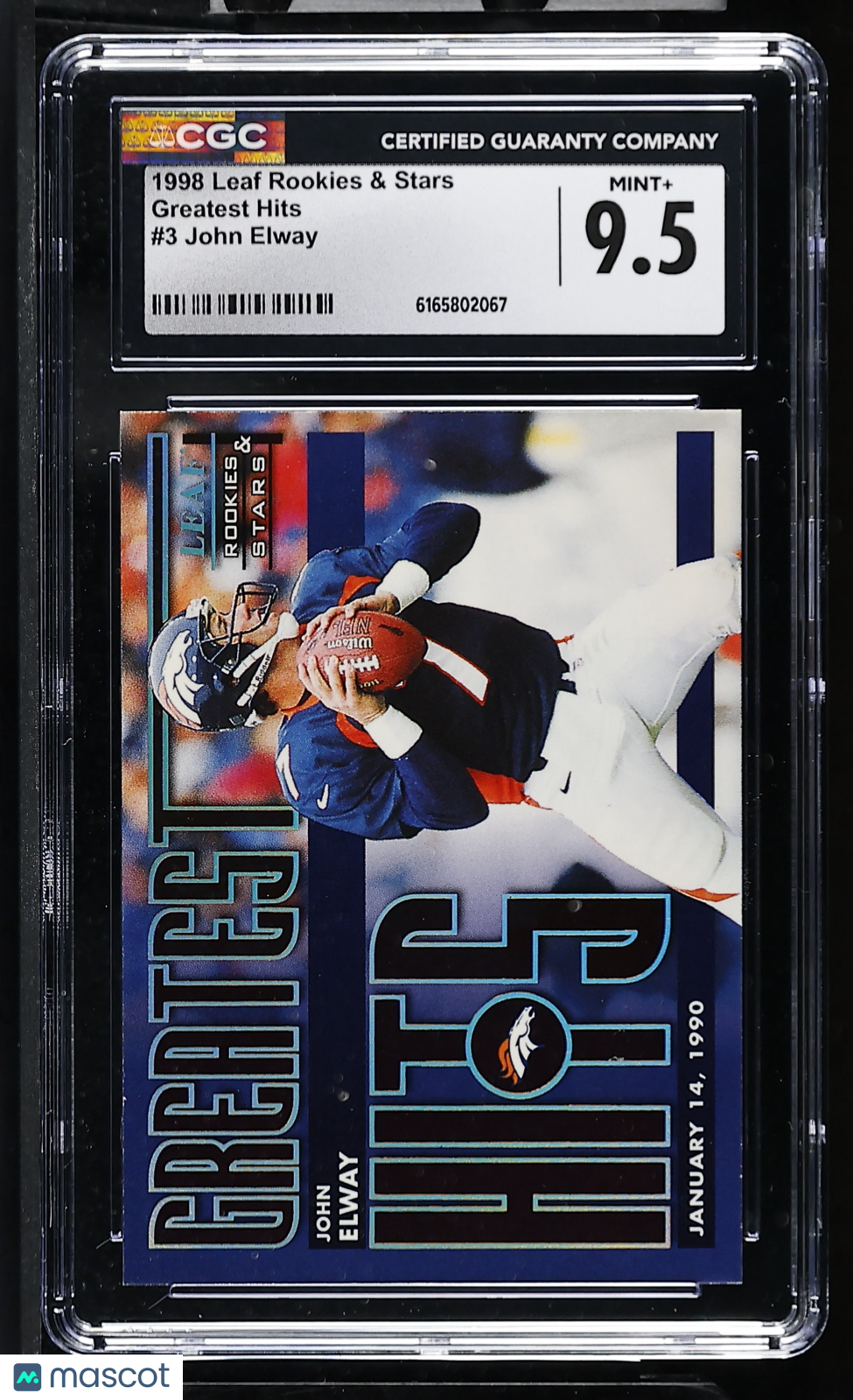 1998 Leaf Rookies & Stars John Elway /2500 Greatest Hits #3 CGC 9.5 Broncos