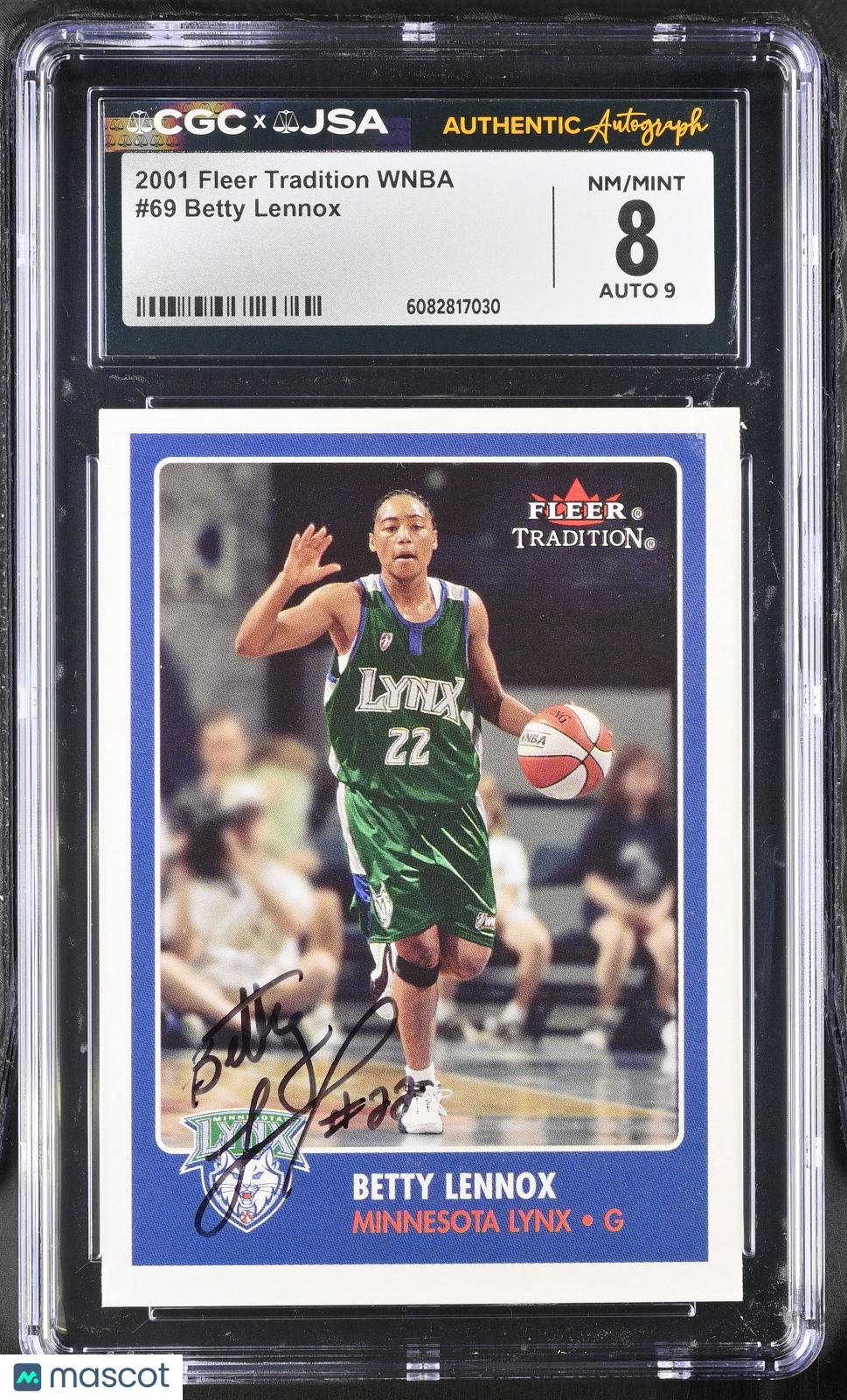 2001 Fleer Tradition WNBA Betty Lennox Auto Autograph #69 CGC 8 JSA Lynx