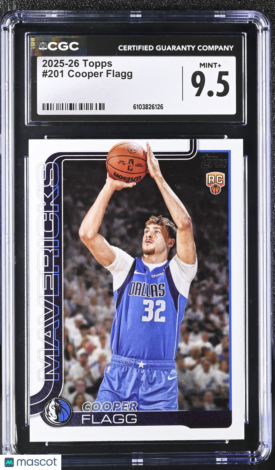 2025-26 Topps Cooper Flagg Rookie #201 CGC 9.5 Dallas Mavericks