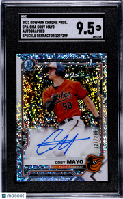 2021 Bowman Coby Mayo Chrome Auto Speckle /299 Rookie #CPA-CMA SGC 9.5 Orioles