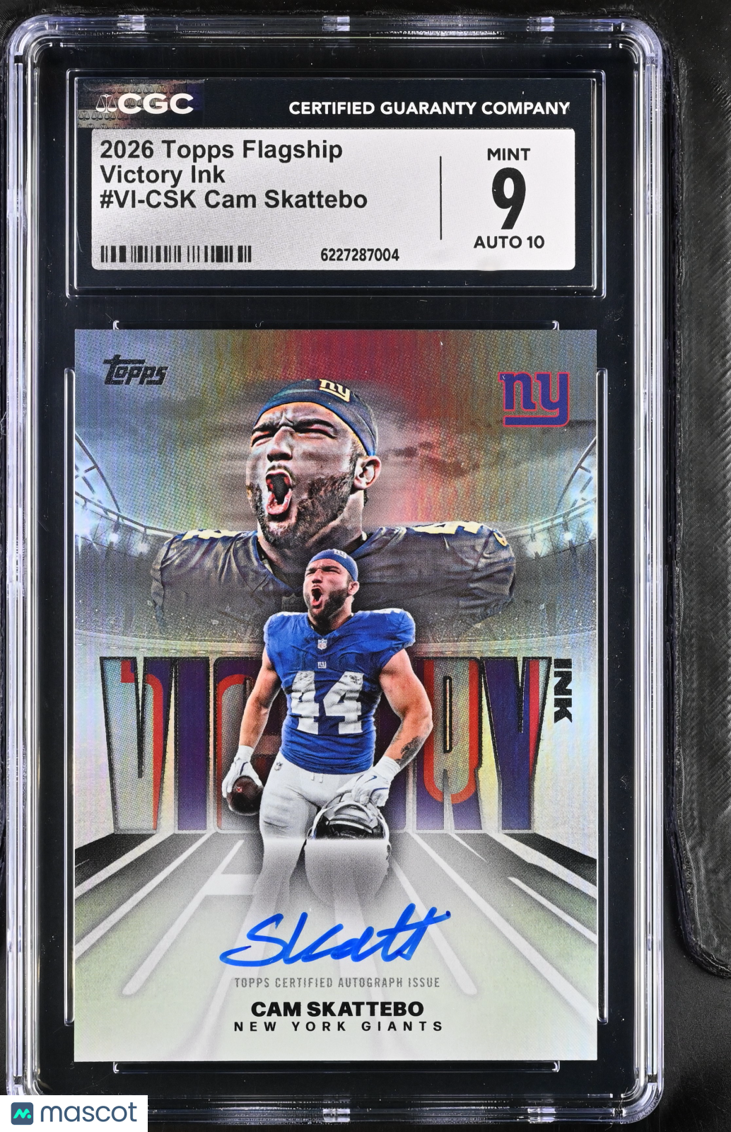 2026 Topps Flagship Cam Skattebo Victory Ink #VI-CSK CGC 9 New York Giants