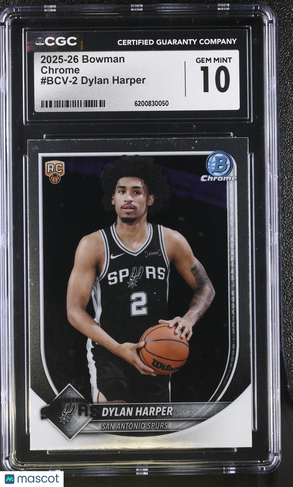 2025-26 Bowman Dylan Harper Rookie Chrome #BCV-2 CGC 10 San Antonio Spurs