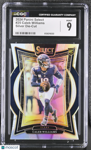2024 Panini Select Caleb Williams Silver Die-Cut Rookie #25 CGC 9 Chicago Bears