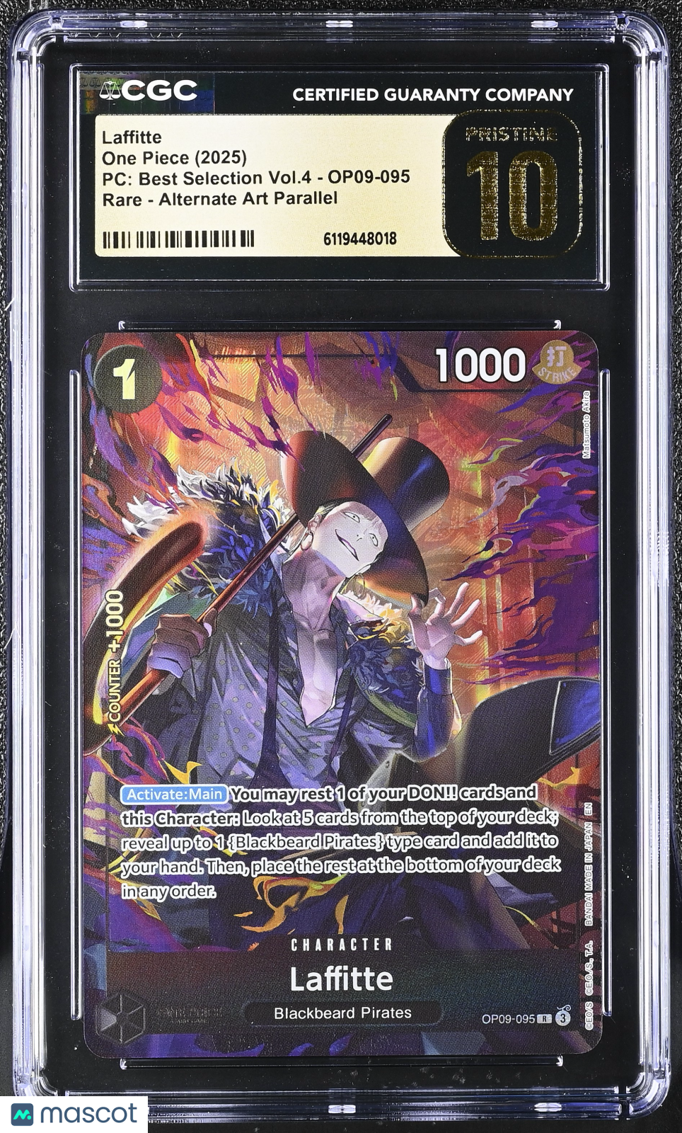 2025 One Piece PC: Best Selection Vol.4 Laffitte Alternate Art CGC 10 #OP09-095