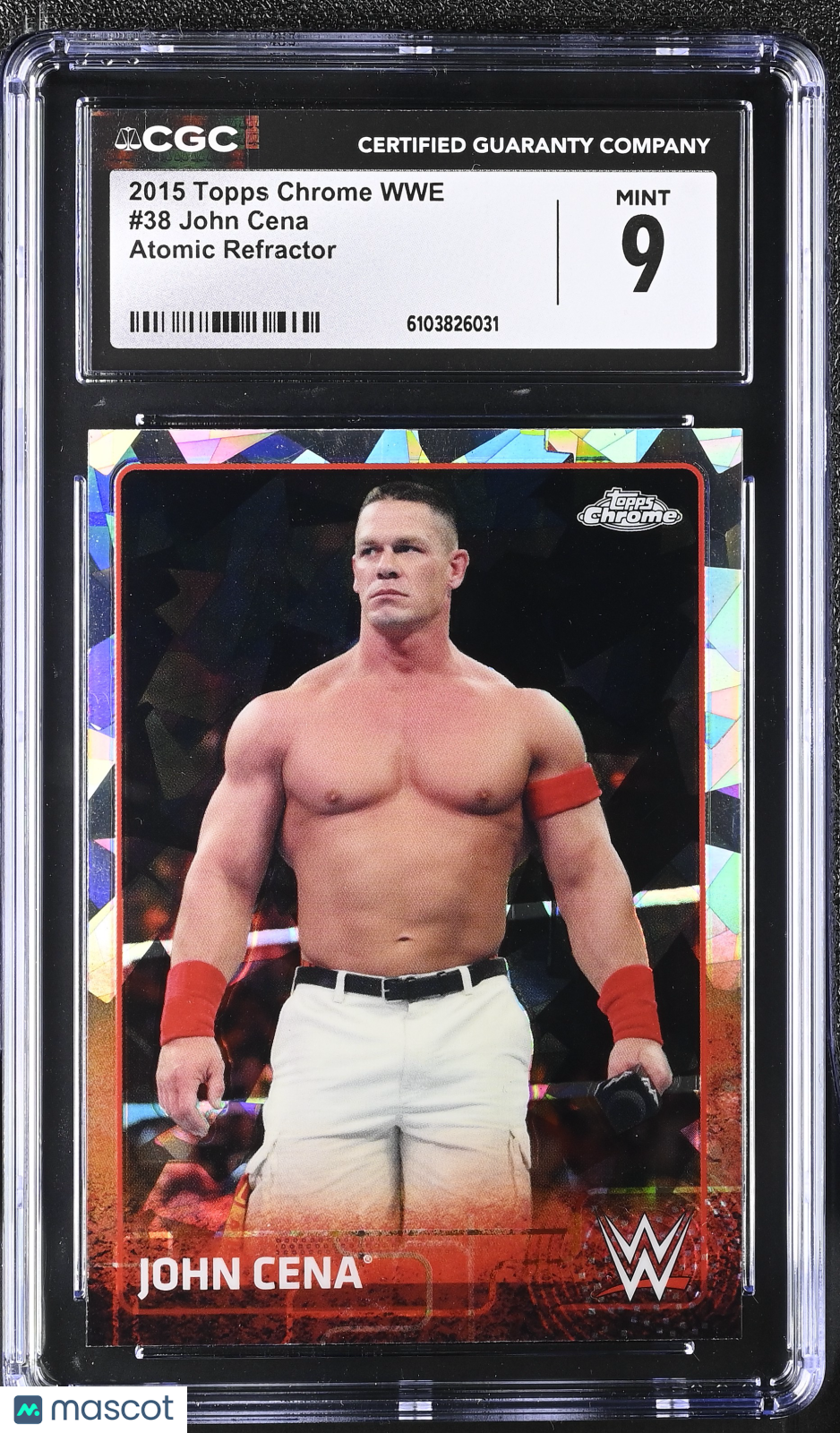 2015 Topps Chrome WWE John Cena Atomic Refractor #38 CGC 9
