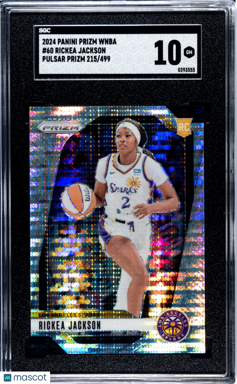 2024 Panini Prizm Wnba Rickea Jackson Pulsar /499 Rookie #60 SGC 10 Sparks
