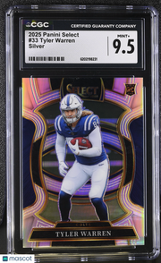 2025 Panini Select Tyler Warren Silver Rookie #33 CGC 9.5 Indianapolis Colts