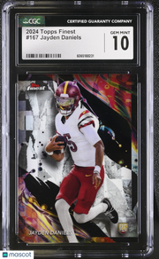 2024 Topps Finest Jayden Daniels Rookie #167 CGC 10 Washington Commanders