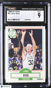 1990-91 Fleer Larry Bird #8 CGC 9 Boston Celtics