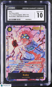 One Piece A Fist Of Divine Speed Koby Alternate Art Parallel CGC 10 #OP11-119