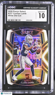 2020 Panini Select CeeDee Lamb White Die-Cut Rookie #257 CGC 10 Dallas Cowboys
