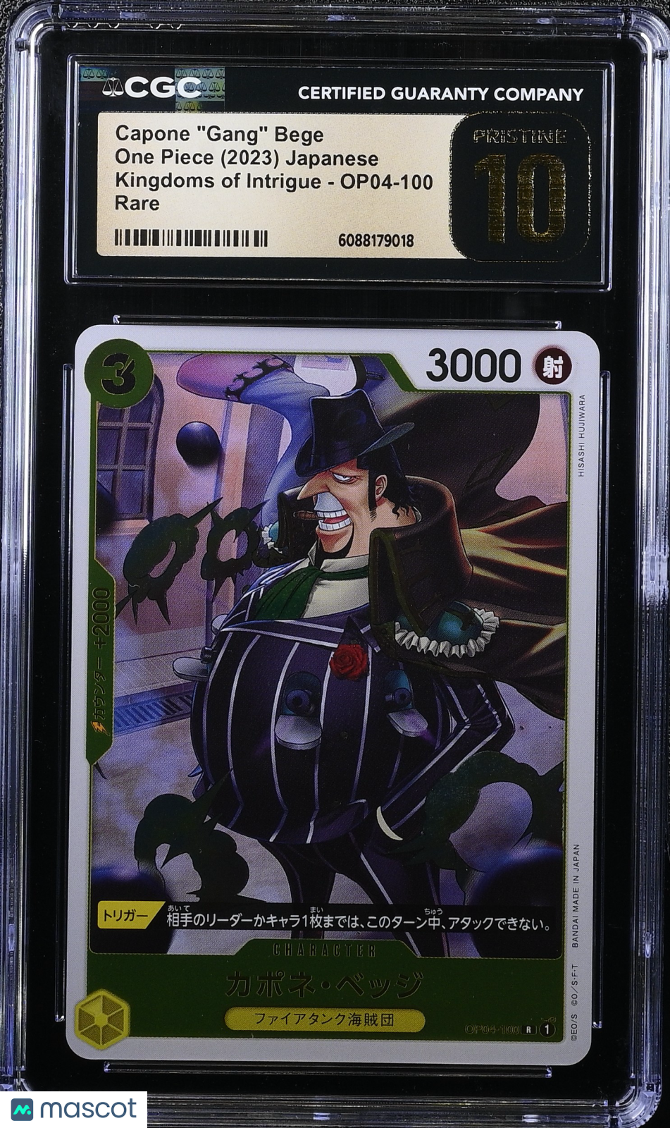 One Piece Kingdom Of Intrigue Capone Gang Bege Japanese CGC 10 OP04-100 Pristine